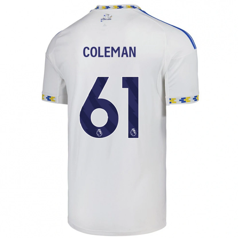 Danxen Barn Cian Coleman #61 Vit Blå Hemmatröja Matchtröjor 2025/26 Tröjor T-Tröja