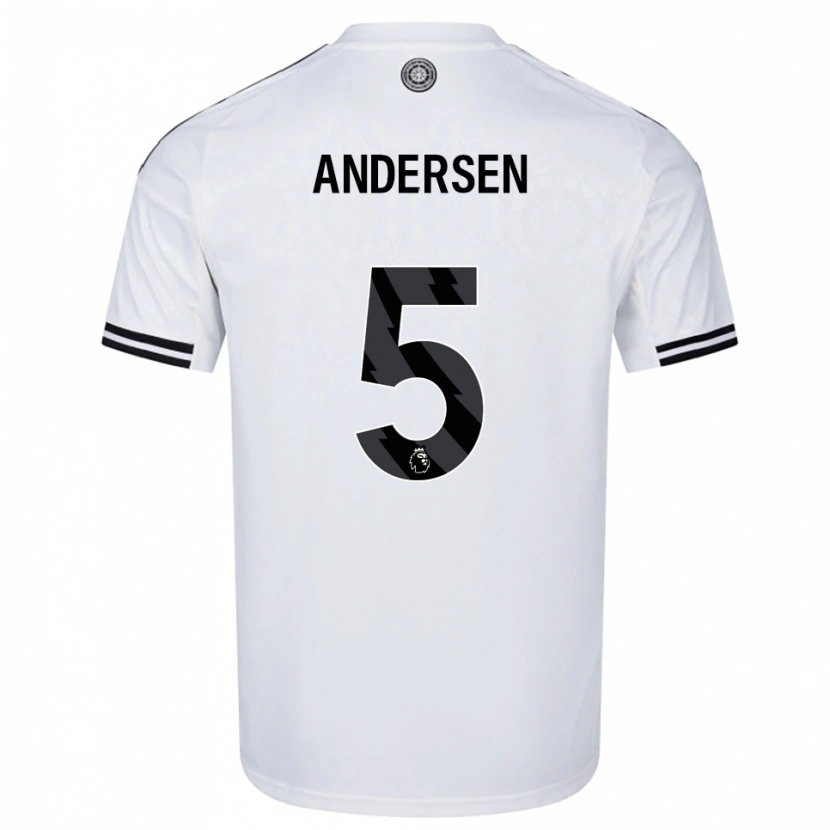 Danxen Barn Joachim Andersen #5 Vit Svart Hemmatröja Matchtröjor 2025/26 Tröjor T-Tröja