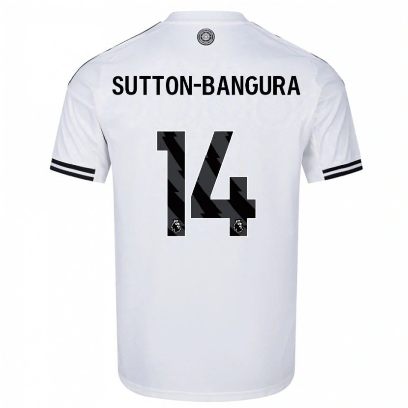 Danxen Barn William Sutton-Bangura #14 Vit Svart Hemmatröja Matchtröjor 2025/26 Tröjor T-Tröja