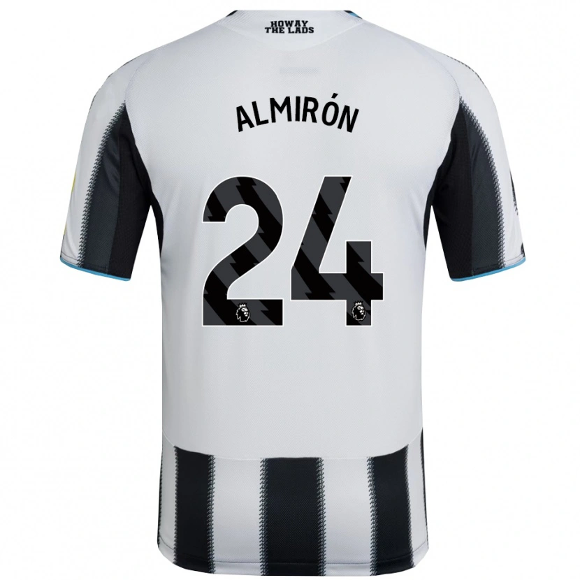 Danxen Barn Miguel Almiron #24 Svart Vit Hemmatröja Matchtröjor 2025/26 Tröjor T-Tröja