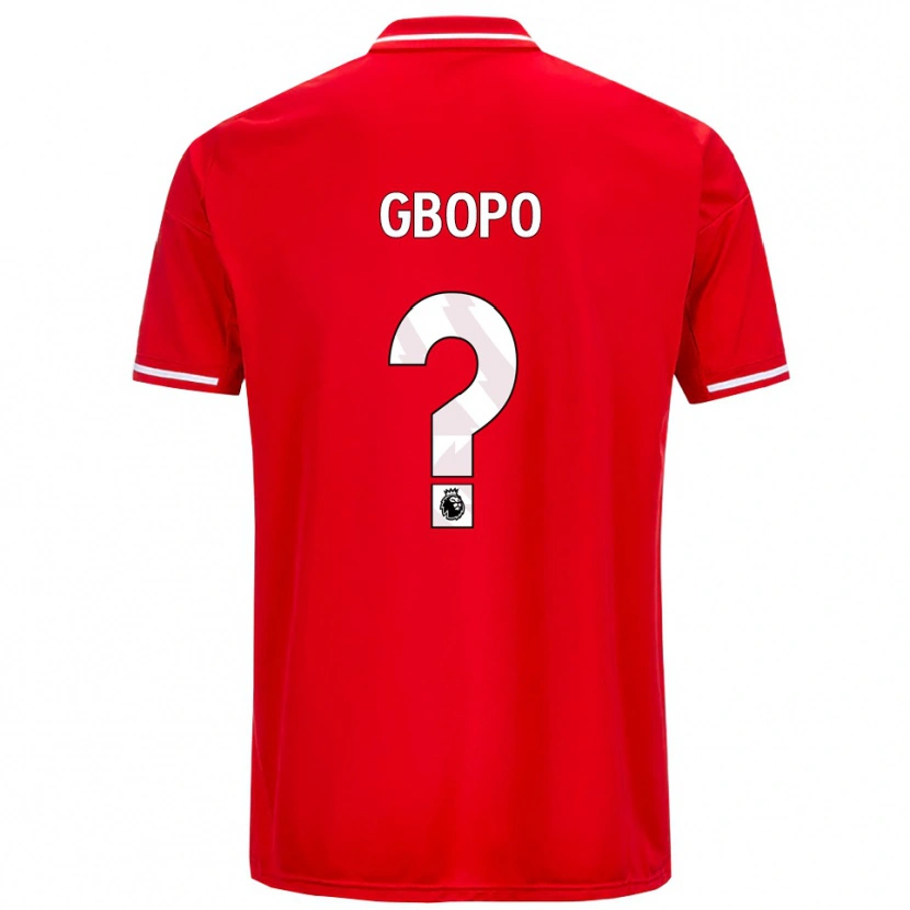 Danxen Barn Tony Gbopo #0 Röd Vit Hemmatröja Matchtröjor 2025/26 Tröjor T-Tröja