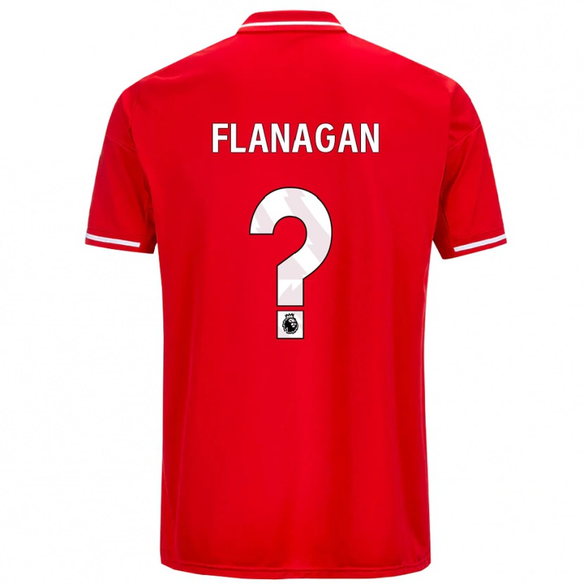 Danxen Barn Theo Flanagan #0 Röd Vit Hemmatröja Matchtröjor 2025/26 Tröjor T-Tröja