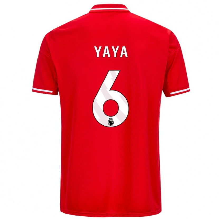 Danxen Barn Cherif Yaya #6 Röd Vit Hemmatröja Matchtröjor 2025/26 Tröjor T-Tröja