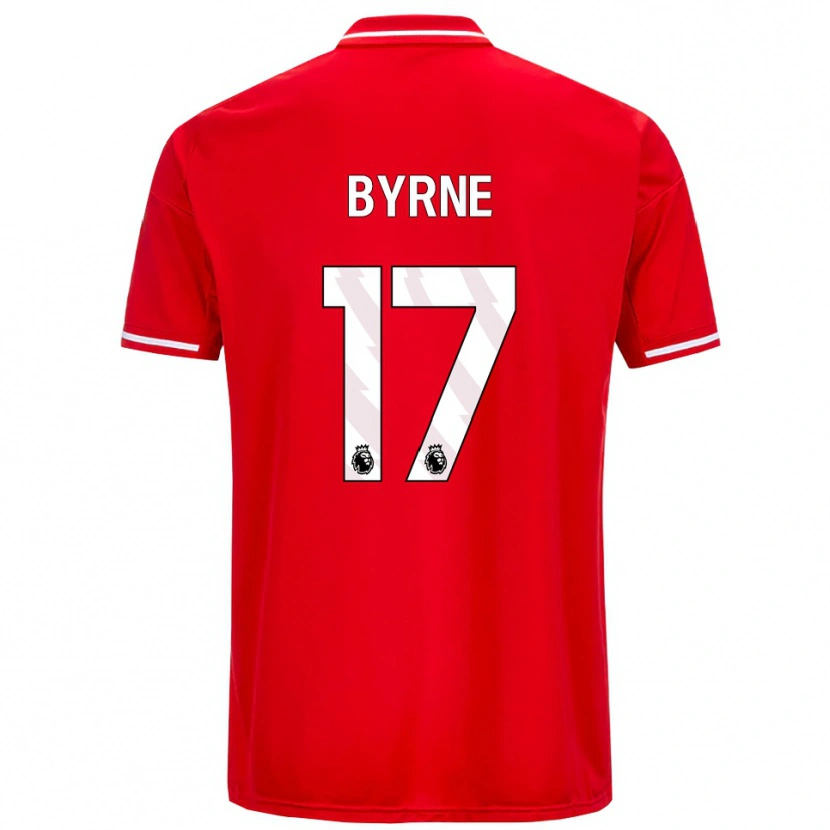 Danxen Barn Shayne Byrne #17 Röd Vit Hemmatröja Matchtröjor 2025/26 Tröjor T-Tröja