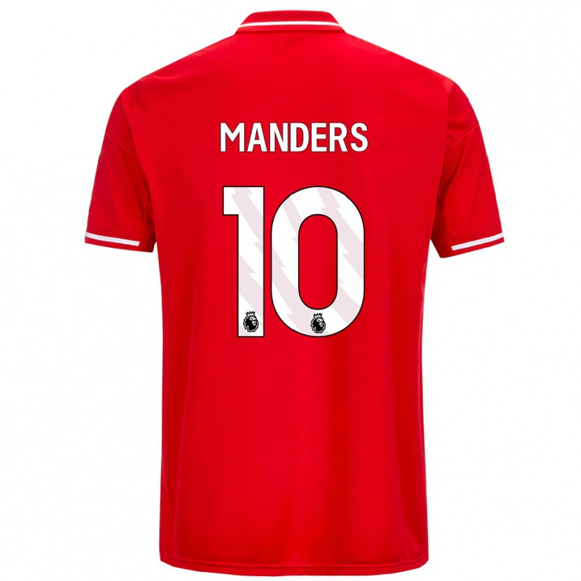 Danxen Barn Holly Manders #10 Röd Vit Hemmatröja Matchtröjor 2025/26 Tröjor T-Tröja