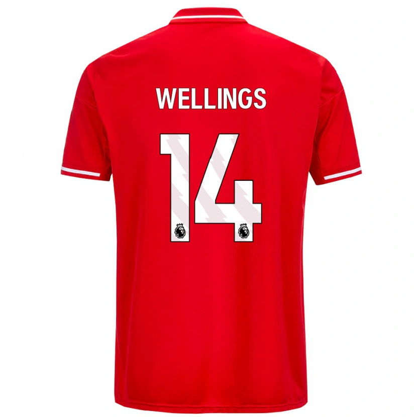 Danxen Barn Charlie Wellings #14 Röd Vit Hemmatröja Matchtröjor 2025/26 Tröjor T-Tröja