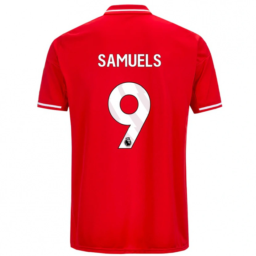 Danxen Barn Shakur Samuels #9 Röd Vit Hemmatröja Matchtröjor 2025/26 Tröjor T-Tröja