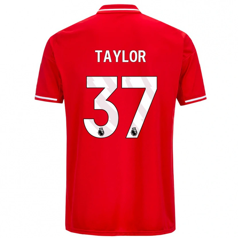 Danxen Barn Dale Taylor #37 Röd Vit Hemmatröja Matchtröjor 2025/26 Tröjor T-Tröja