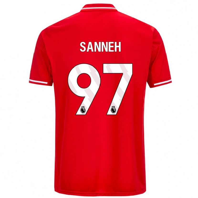 Danxen Barn Buba Sanneh #97 Röd Vit Hemmatröja Matchtröjor 2025/26 Tröjor T-Tröja
