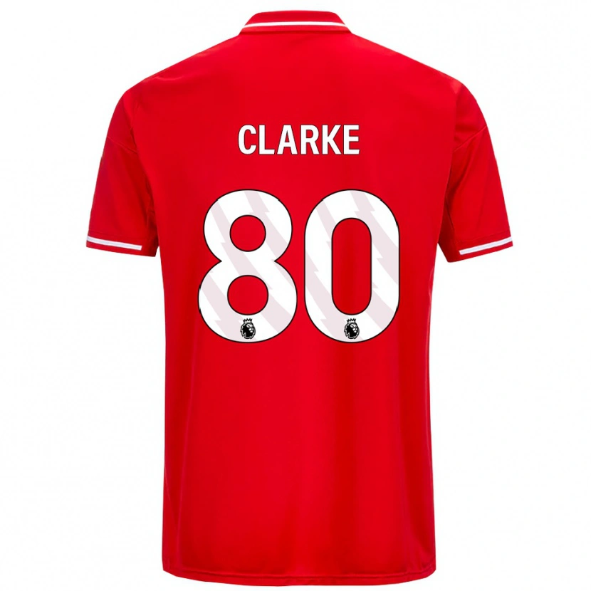 Danxen Barn Kristian Clarke #80 Röd Vit Hemmatröja Matchtröjor 2025/26 Tröjor T-Tröja