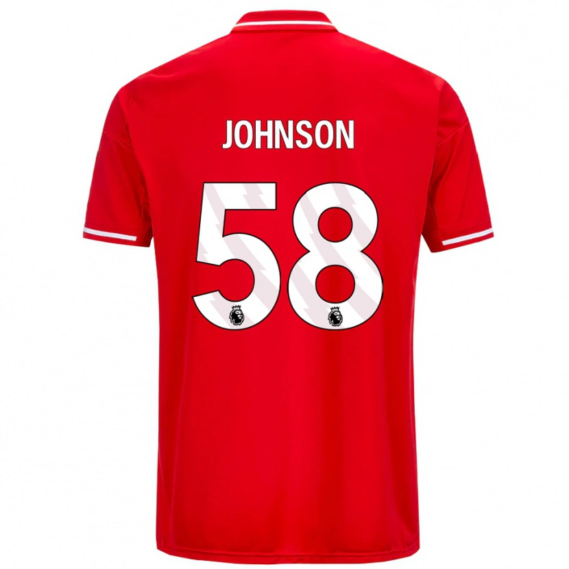 Danxen Barn Pharrell Johnson #58 Röd Vit Hemmatröja Matchtröjor 2025/26 Tröjor T-Tröja