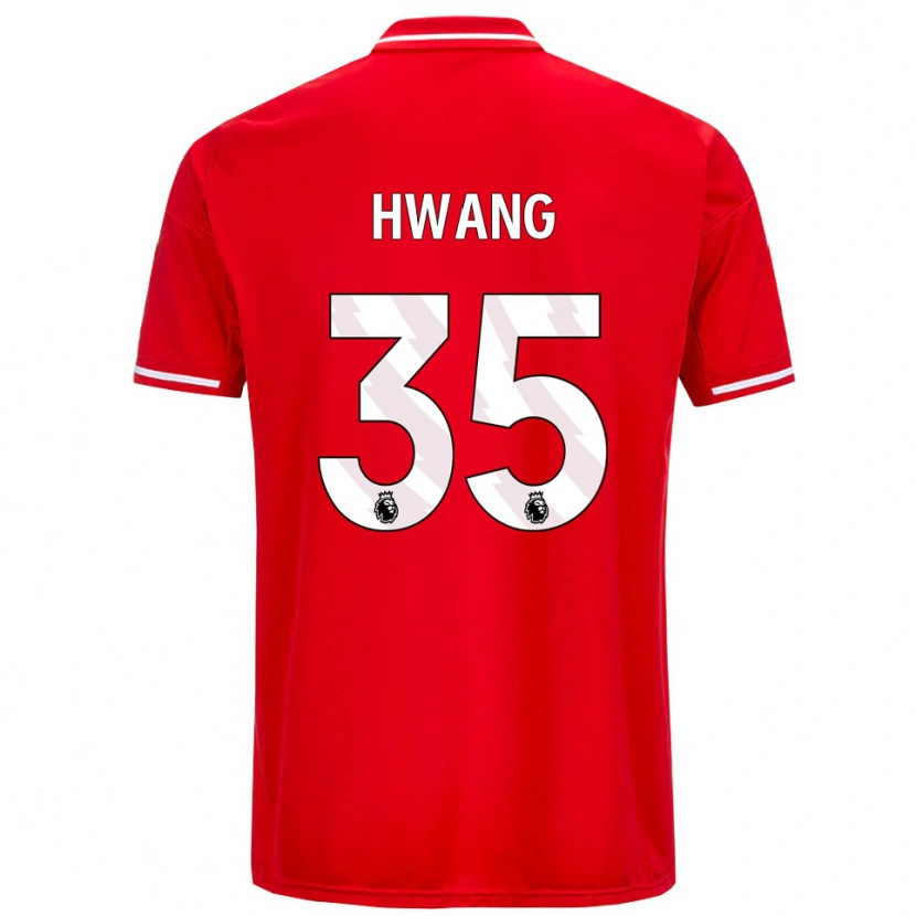 Danxen Barn Ui-Jo Hwang #35 Röd Vit Hemmatröja Matchtröjor 2025/26 Tröjor T-Tröja