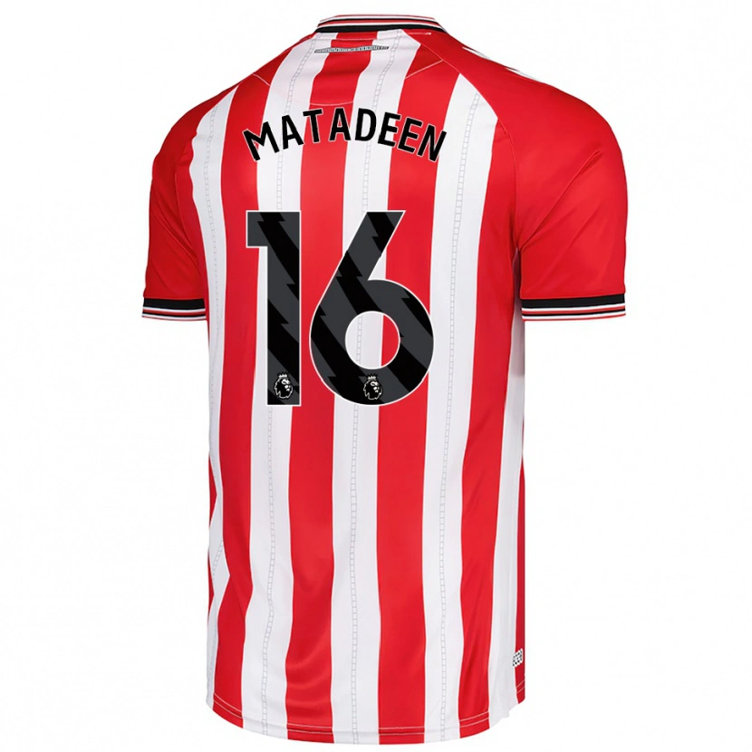Danxen Barn Jay Matadeen #16 Röd Vit Hemmatröja Matchtröjor 2025/26 Tröjor T-Tröja