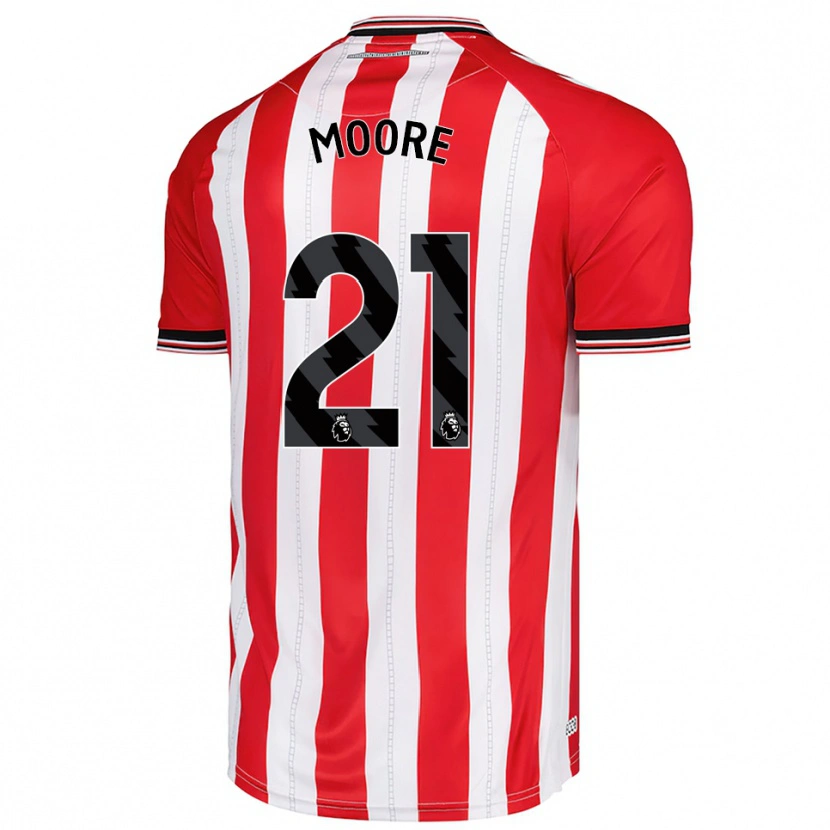 Danxen Barn Simon Moore #21 Röd Vit Hemmatröja Matchtröjor 2025/26 Tröjor T-Tröja