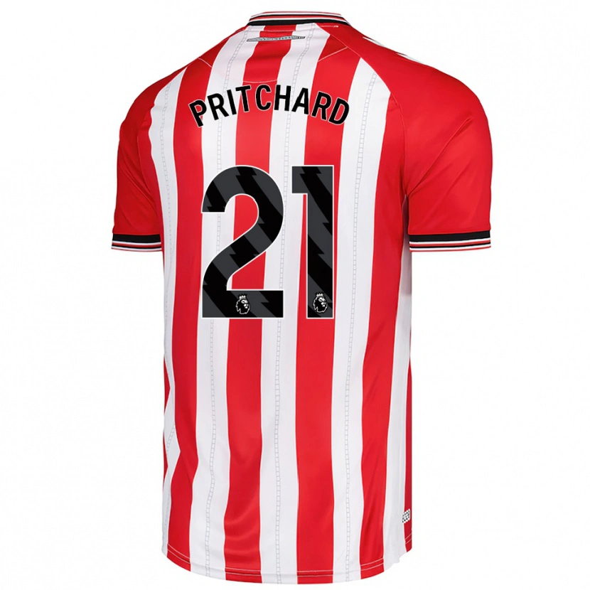 Danxen Barn Alex Pritchard #21 Röd Vit Hemmatröja Matchtröjor 2025/26 Tröjor T-Tröja