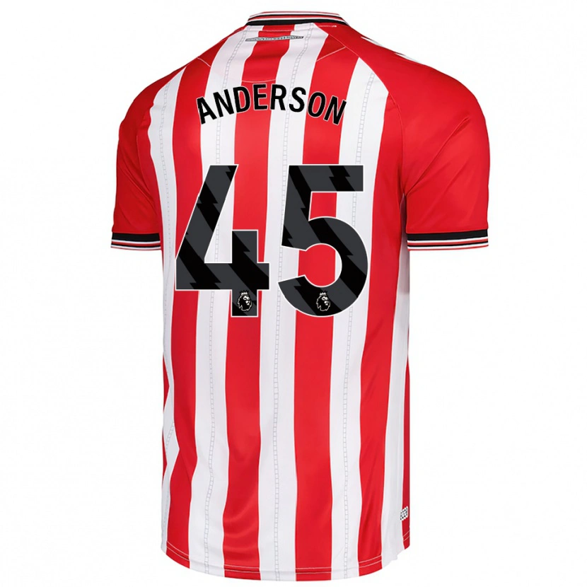 Danxen Barn Joe Anderson #45 Röd Vit Hemmatröja Matchtröjor 2025/26 Tröjor T-Tröja