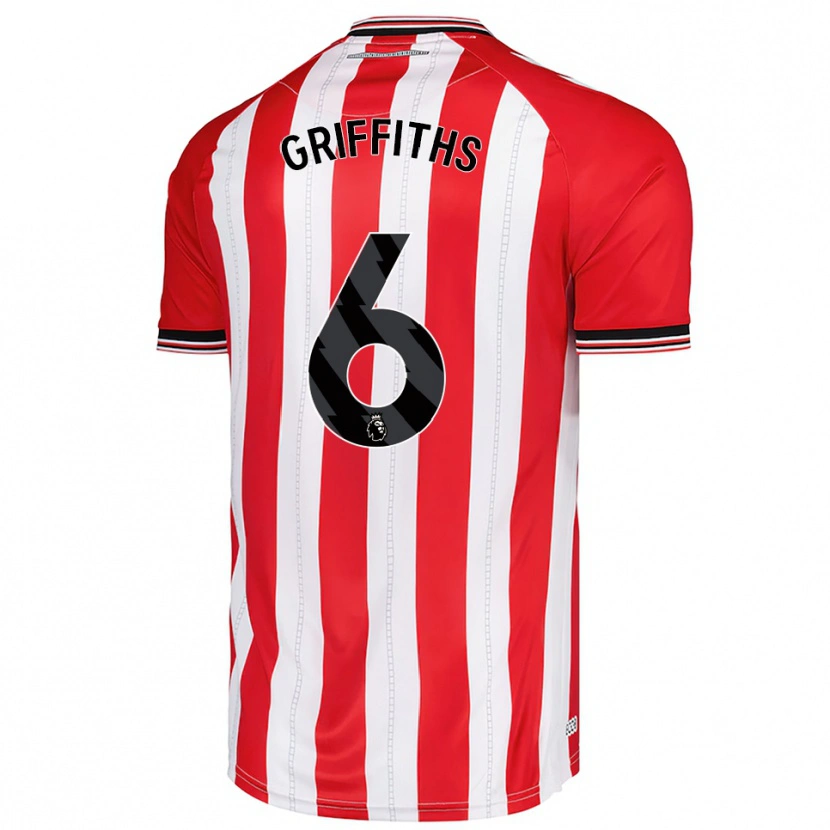 Danxen Barn Louise Griffiths #6 Röd Vit Hemmatröja Matchtröjor 2025/26 Tröjor T-Tröja
