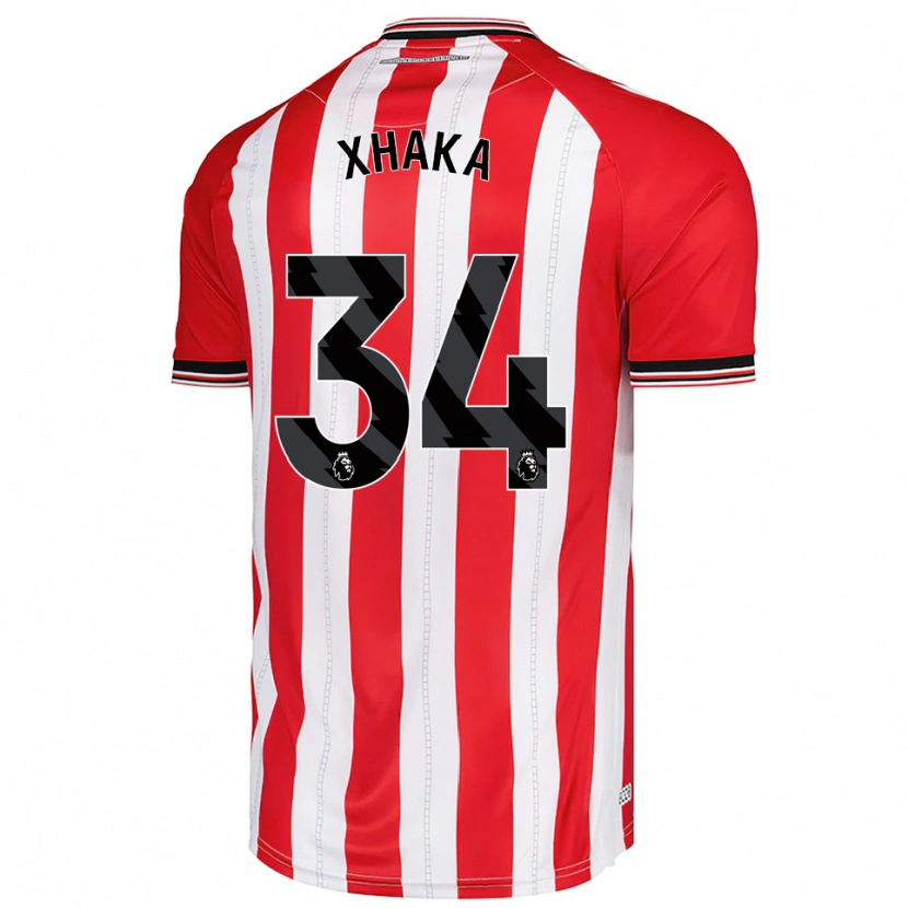 Danxen Barn Granit Xhaka #34 Röd Vit Hemmatröja Matchtröjor 2025/26 Tröjor T-Tröja
