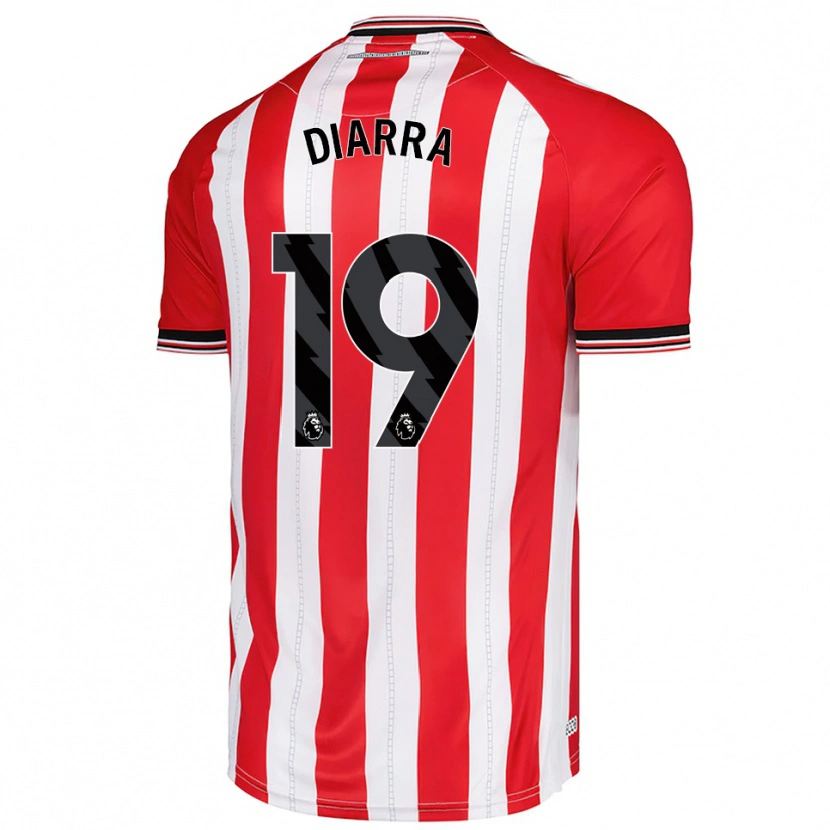 Danxen Barn Habib Diarra #19 Röd Vit Hemmatröja Matchtröjor 2025/26 Tröjor T-Tröja