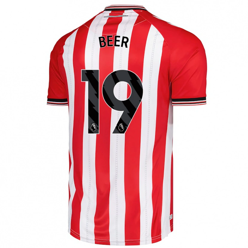Danxen Barn Megan Beer #19 Röd Vit Hemmatröja Matchtröjor 2025/26 Tröjor T-Tröja