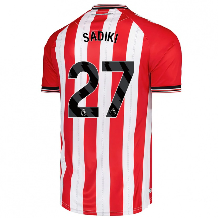 Danxen Barn Noah Sadiki #27 Röd Vit Hemmatröja Matchtröjor 2025/26 Tröjor T-Tröja
