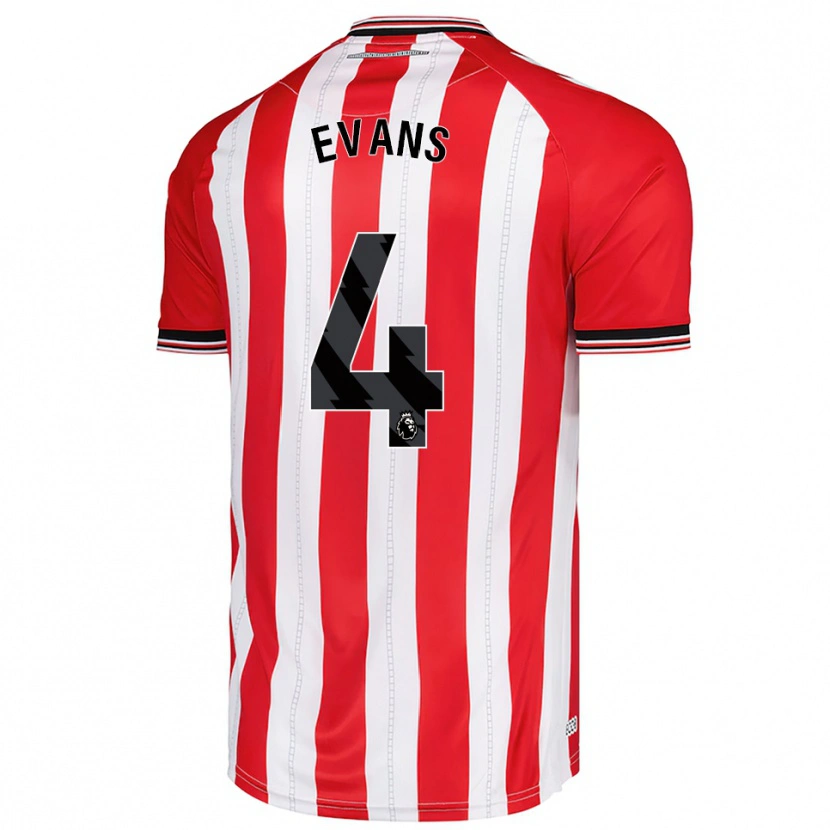 Danxen Barn Corry Evans #4 Röd Vit Hemmatröja Matchtröjor 2025/26 Tröjor T-Tröja