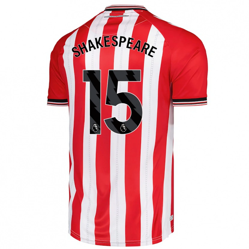 Danxen Barn Caleb Shakespeare #15 Röd Vit Hemmatröja Matchtröjor 2025/26 Tröjor T-Tröja