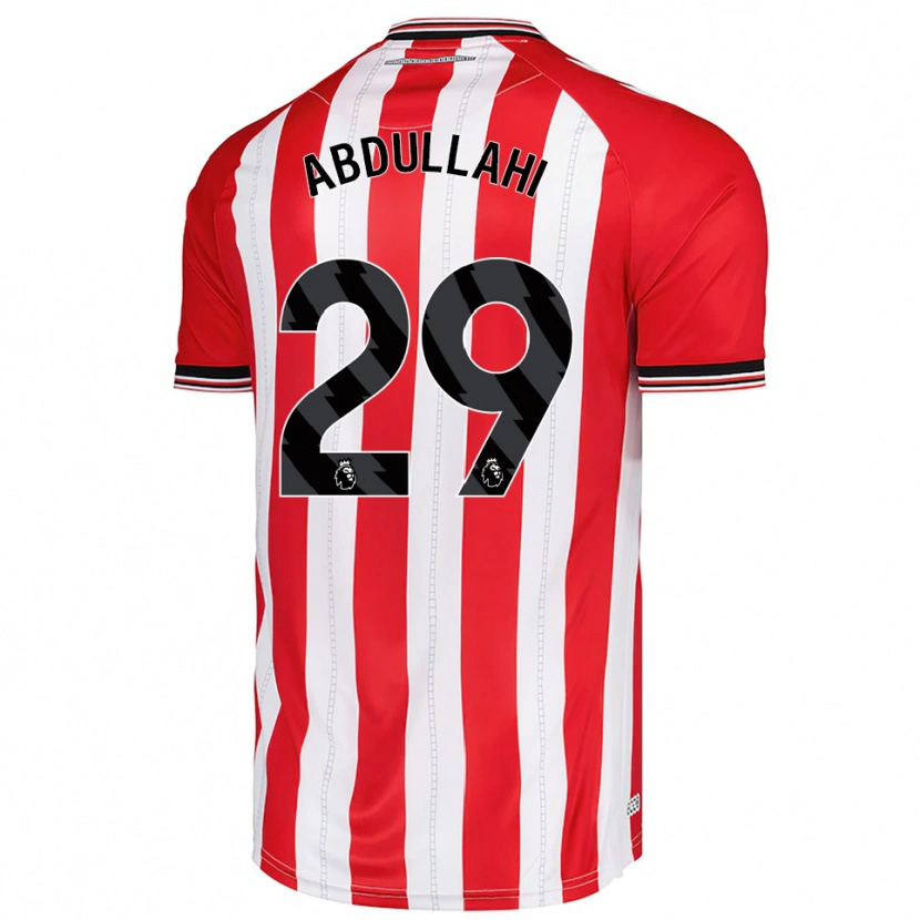 Danxen Barn Ahmed Abdullahi #29 Röd Vit Hemmatröja Matchtröjor 2025/26 Tröjor T-Tröja