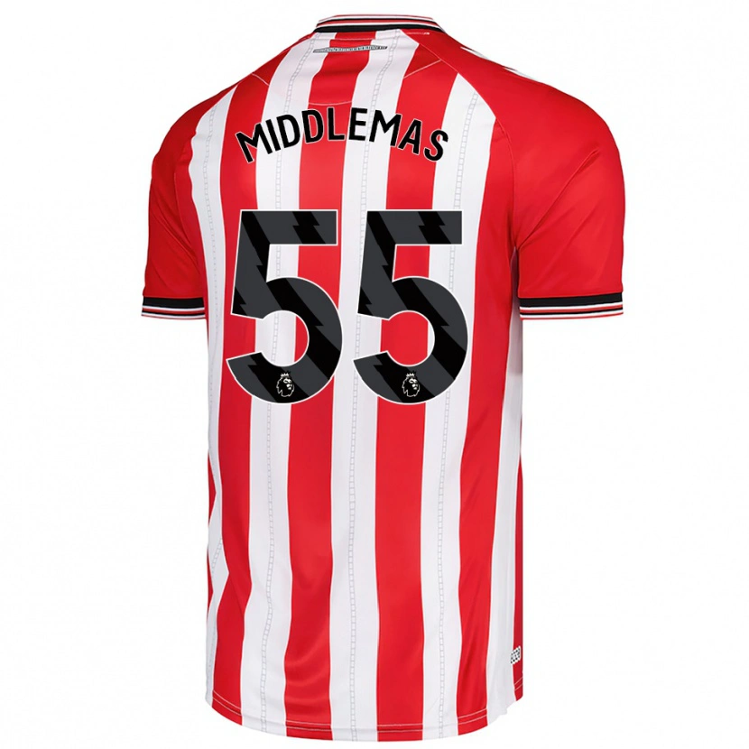Danxen Barn Ben Middlemas #55 Röd Vit Hemmatröja Matchtröjor 2025/26 Tröjor T-Tröja