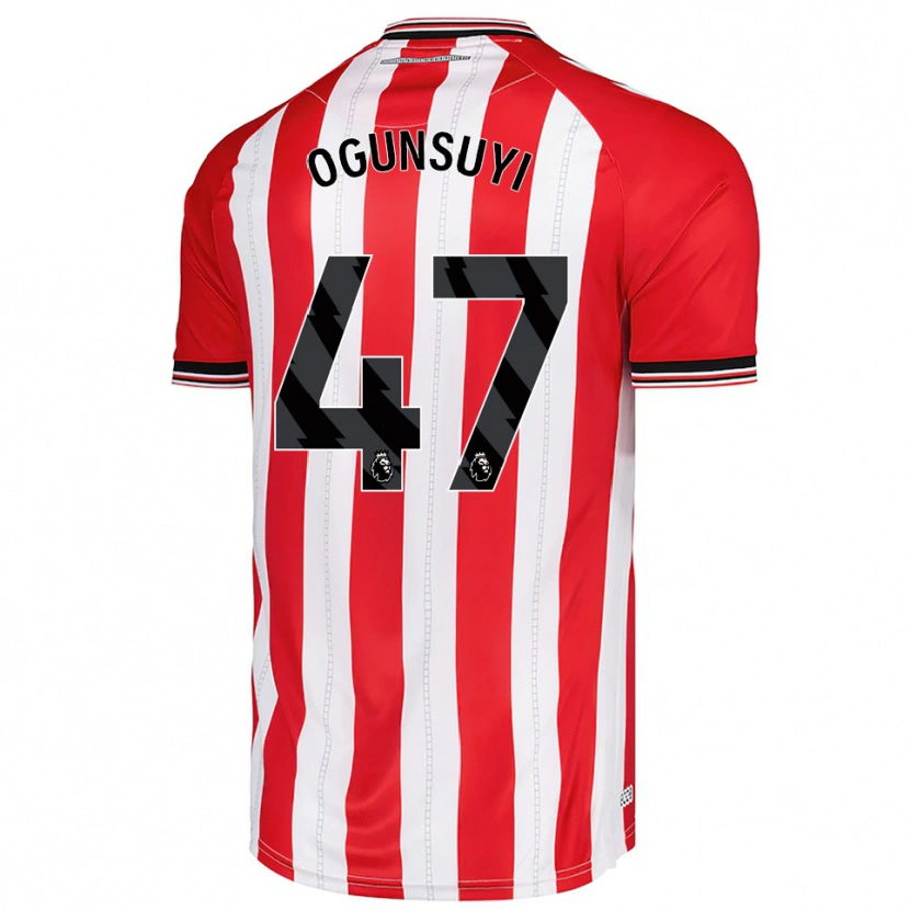 Danxen Barn Trey Samuel-Ogunsuyi #47 Röd Vit Hemmatröja Matchtröjor 2025/26 Tröjor T-Tröja