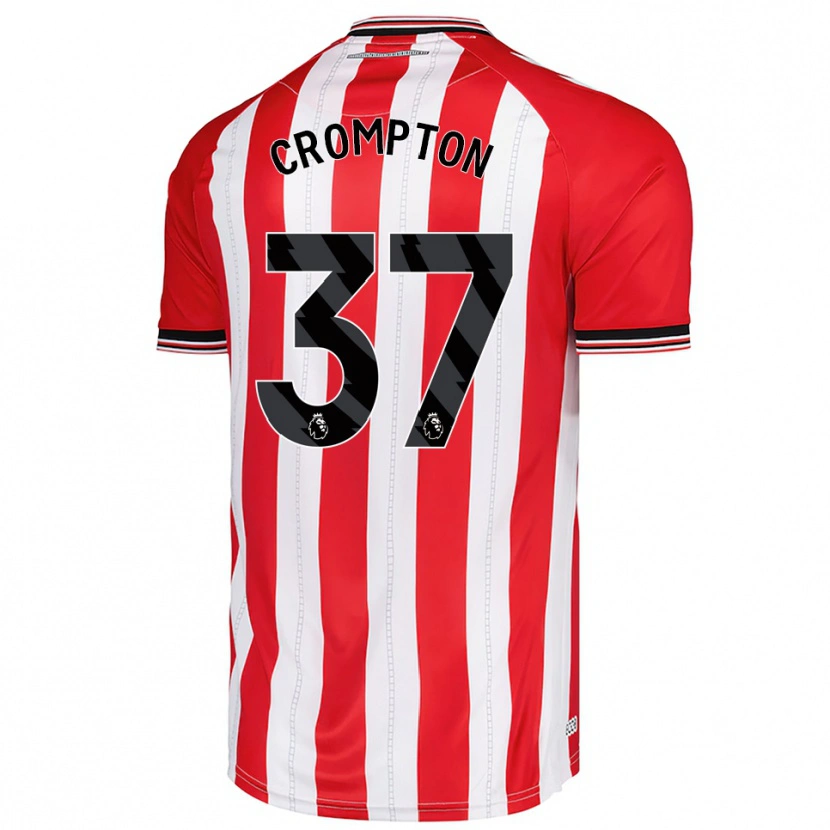 Danxen Barn Ben Crompton #37 Röd Vit Hemmatröja Matchtröjor 2025/26 Tröjor T-Tröja