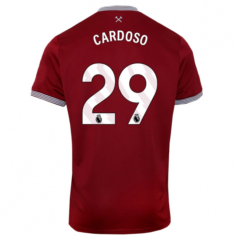 Danxen Barn Goncalo Cardoso #29 Vinröd Vit Hemmatröja Matchtröjor 2025/26 Tröjor T-Tröja