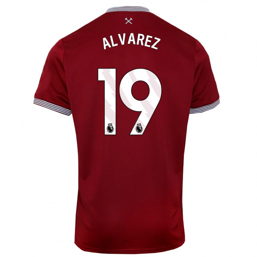 Danxen Barn Edson Álvarez #19 Vinröd Vit Hemmatröja Matchtröjor 2025/26 Tröjor T-Tröja