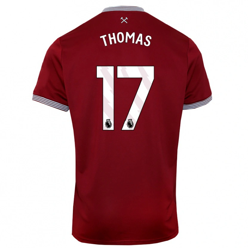 Danxen Barn Isaac Thomas #17 Vinröd Vit Hemmatröja Matchtröjor 2025/26 Tröjor T-Tröja