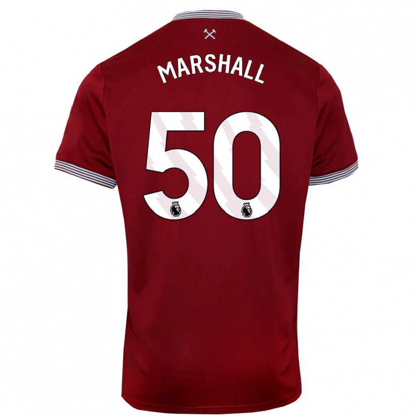Danxen Barn Callum Marshall #50 Vinröd Vit Hemmatröja Matchtröjor 2025/26 Tröjor T-Tröja