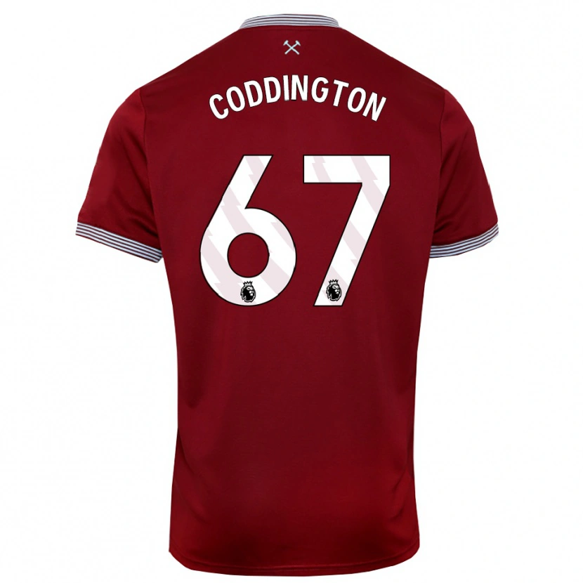 Danxen Barn Remy Coddington #67 Vinröd Vit Hemmatröja Matchtröjor 2025/26 Tröjor T-Tröja