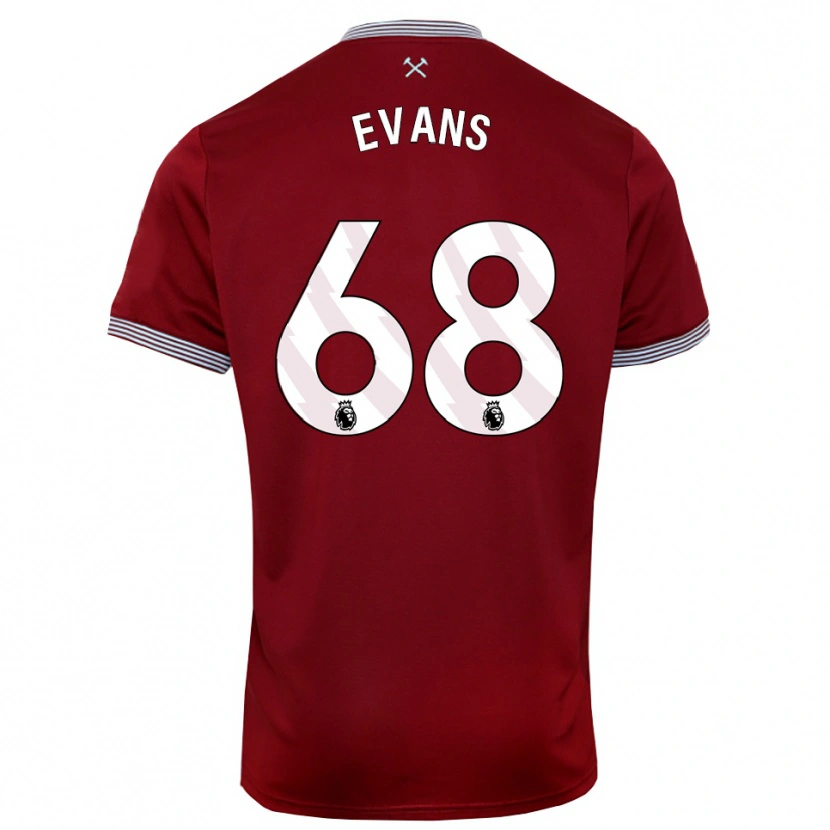 Danxen Barn Isaac Evans #68 Vinröd Vit Hemmatröja Matchtröjor 2025/26 Tröjor T-Tröja