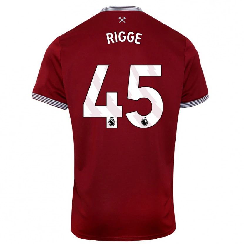 Danxen Barn Daniel Rigge #45 Vinröd Vit Hemmatröja Matchtröjor 2025/26 Tröjor T-Tröja