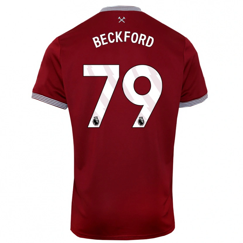 Danxen Barn Lewis Beckford #79 Vinröd Vit Hemmatröja Matchtröjor 2025/26 Tröjor T-Tröja
