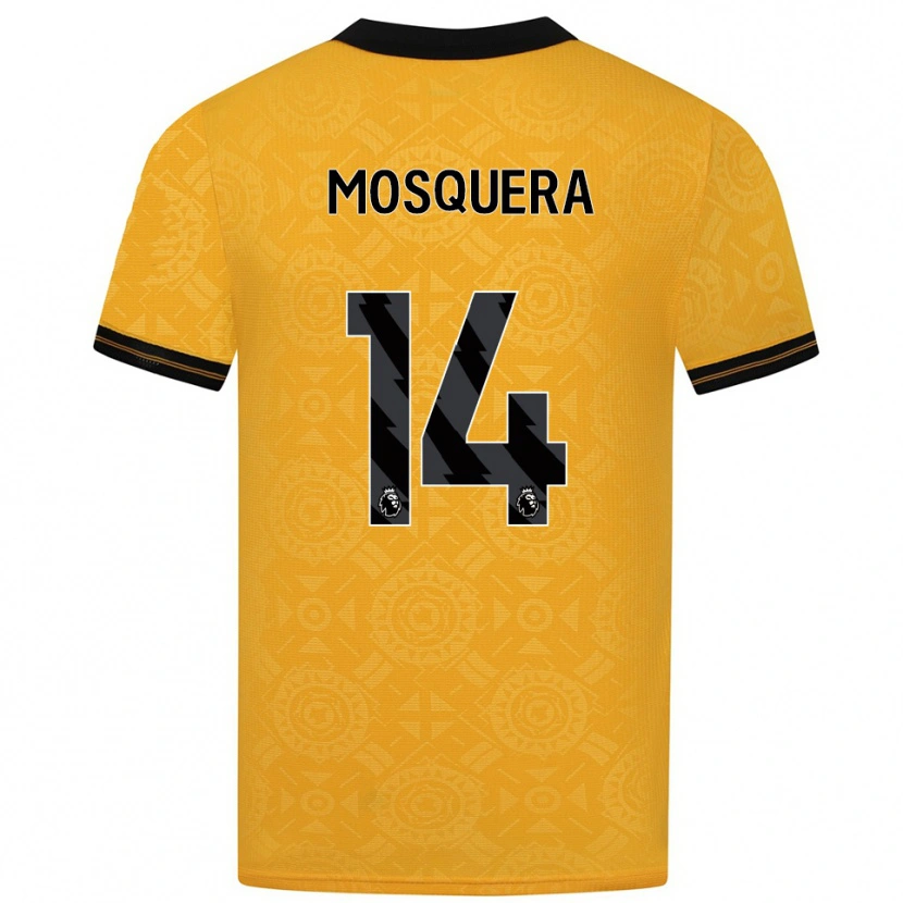 Danxen Barn Yerson Mosquera #14 Gul Svart Hemmatröja Matchtröjor 2025/26 Tröjor T-Tröja