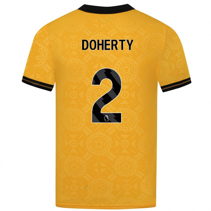 Danxen Barn Matt Doherty #2 Gul Svart Hemmatröja Matchtröjor 2025/26 Tröjor T-Tröja