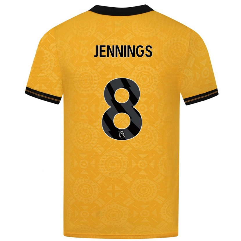 Danxen Barn Shannie Jennings #8 Gul Svart Hemmatröja Matchtröjor 2025/26 Tröjor T-Tröja