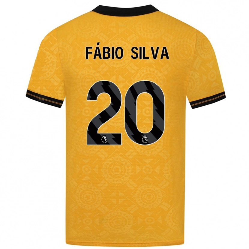 Danxen Barn Fábio Silva #20 Gul Svart Hemmatröja Matchtröjor 2025/26 Tröjor T-Tröja