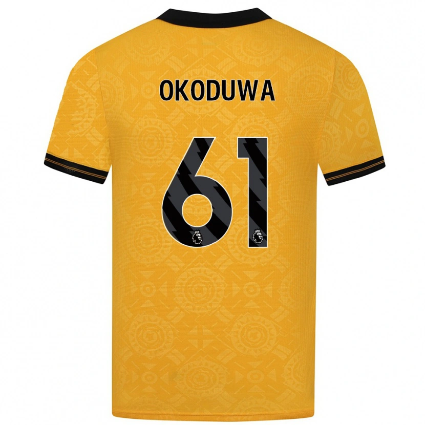 Danxen Barn Wesley Okoduwa #61 Gul Svart Hemmatröja Matchtröjor 2025/26 Tröjor T-Tröja