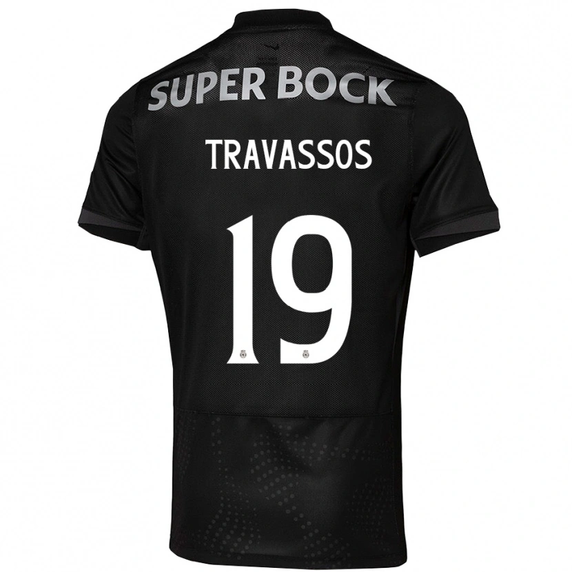 Danxen Barn Diogo Travassos #19 Svart Vit Bortatröja Matchtröjor 2025/26 Tröjor T-Tröja