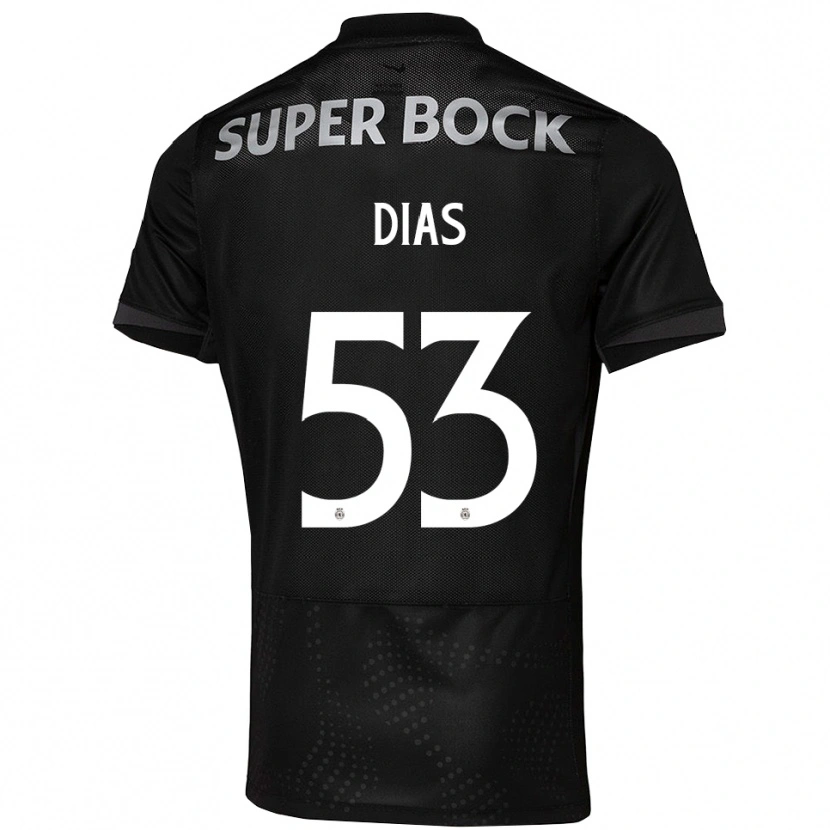 Danxen Barn Rodrigo Dias #53 Svart Vit Bortatröja Matchtröjor 2025/26 Tröjor T-Tröja