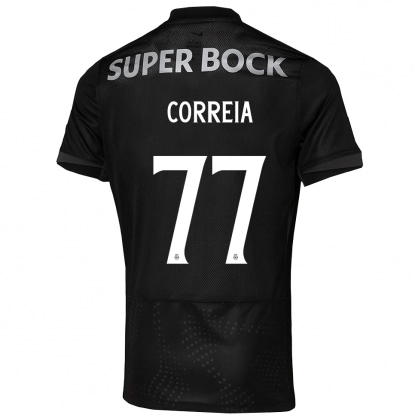 Danxen Barn Alícia Correia #77 Svart Vit Bortatröja Matchtröjor 2025/26 Tröjor T-Tröja