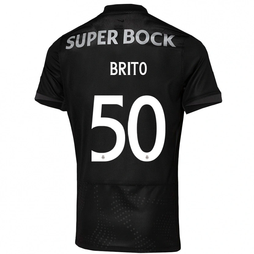 Danxen Barn Alexandre Brito #50 Svart Vit Bortatröja Matchtröjor 2025/26 Tröjor T-Tröja