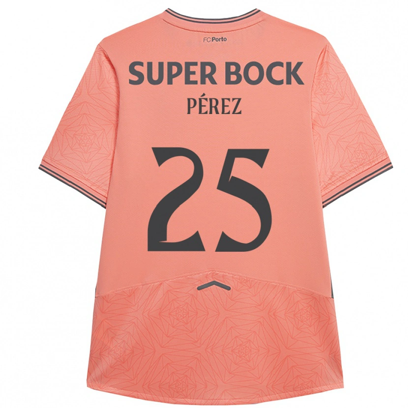 Danxen Barn Tomás Pérez #25 Rosa Marinblå Bortatröja Matchtröjor 2025/26 Tröjor T-Tröja