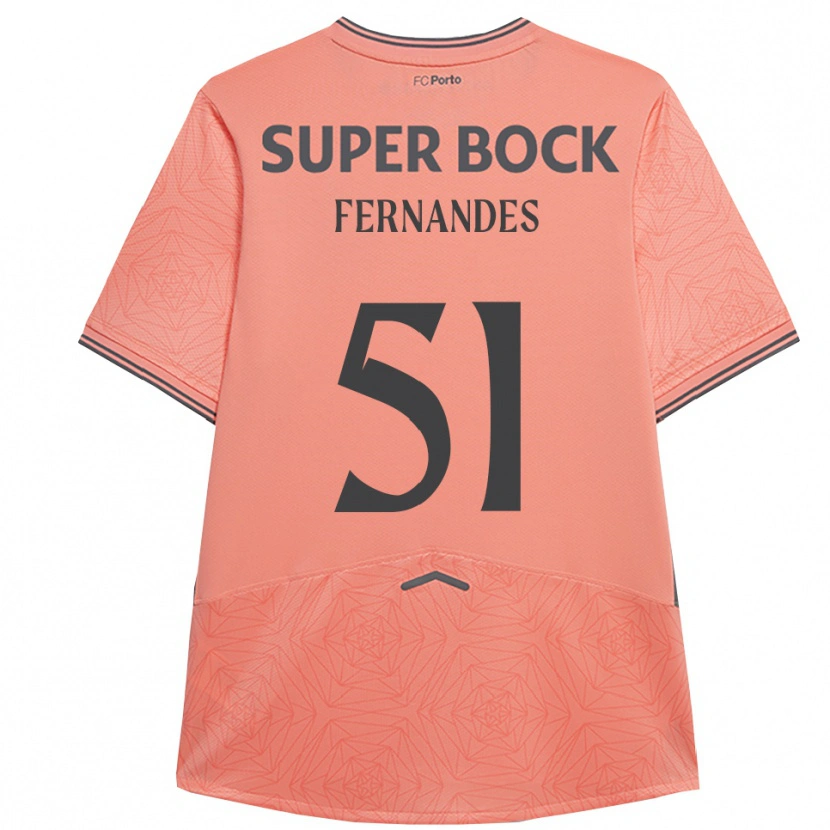 Danxen Barn Diogo Fernandes #51 Rosa Marinblå Bortatröja Matchtröjor 2025/26 Tröjor T-Tröja